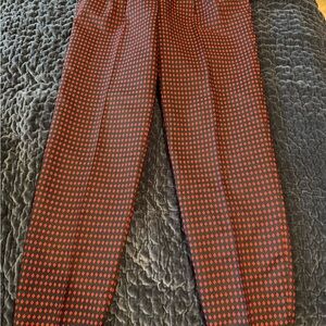 Red and Black Dress Pants with Houndstooth Pattern